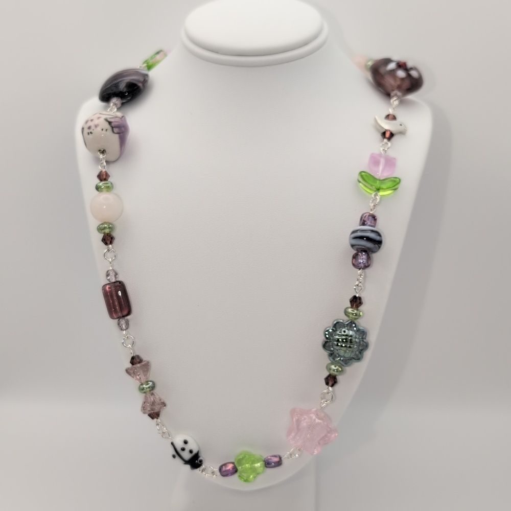 Handmade Lampwork Bead Necklace 24"